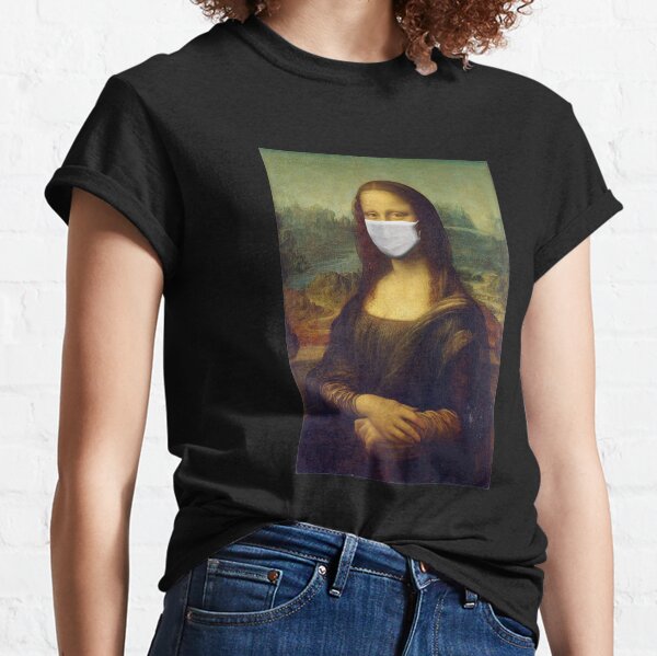 Funny Mona Lisa Hygienic Face Mask Virus Flu Classic T-Shirt