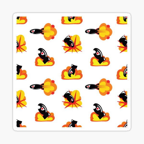 Boom! Pop Art Style Cartoon Bombs and Missiles Sticker