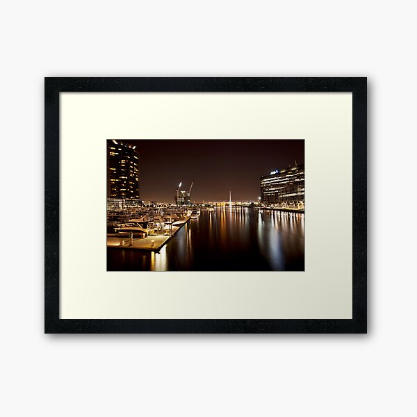Docklands by night Framed Art Print