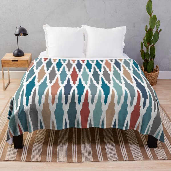 Item preview, Boho Decor, Moroccan Pattern, Red, Blue, Terracotta designed and sold by meggydesigns.