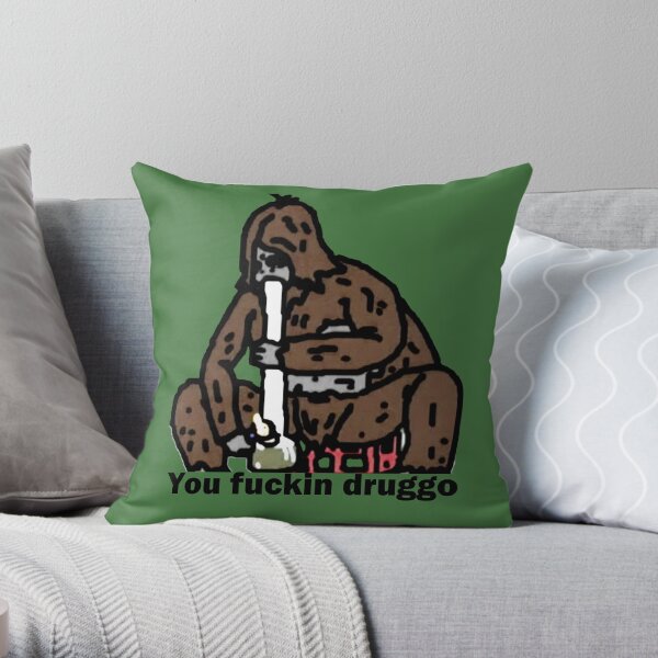 Sassy the Sasquatch fucking druggo big lez show (don't buy from that other guy) Throw Pillow
