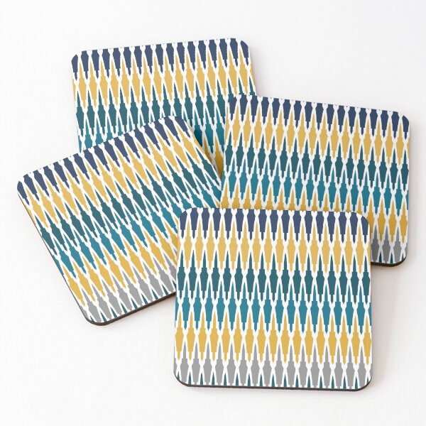 Artikelvorschau, Boho-Dekor, Schlammtuchmuster, Gelb, Blaugrün, Indigo, Marineblau entworfen und verkauft von meggydesigns.