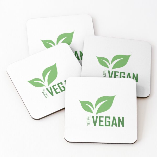Item preview, Hundred percent Vegan logo with green leaves for organic Vegetarian friendly diet	 designed and sold by Shawlin Islam.