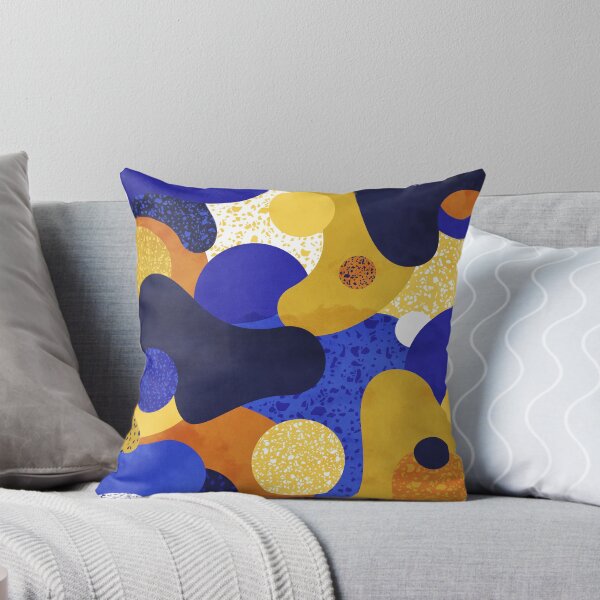 Item preview, Galaxia terrazo azul medianoche mostaza amarilla dorada designed and sold by Sylvain Combe.