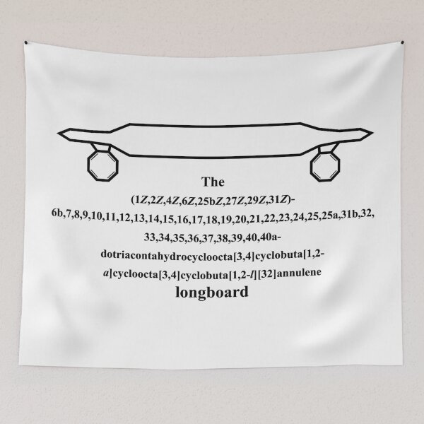 Item preview, longboard - chemistry - IUPAC Nerd - black  designed and sold by Marcel Wirth.