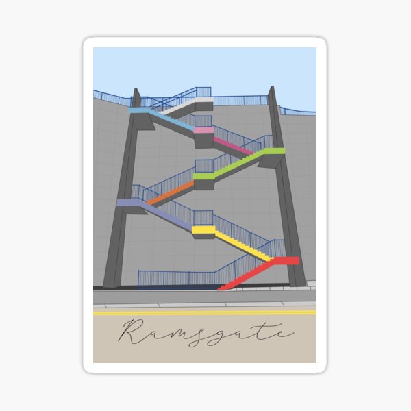 Ramsgate Harbour Rainbow Colour Stairs Sticker