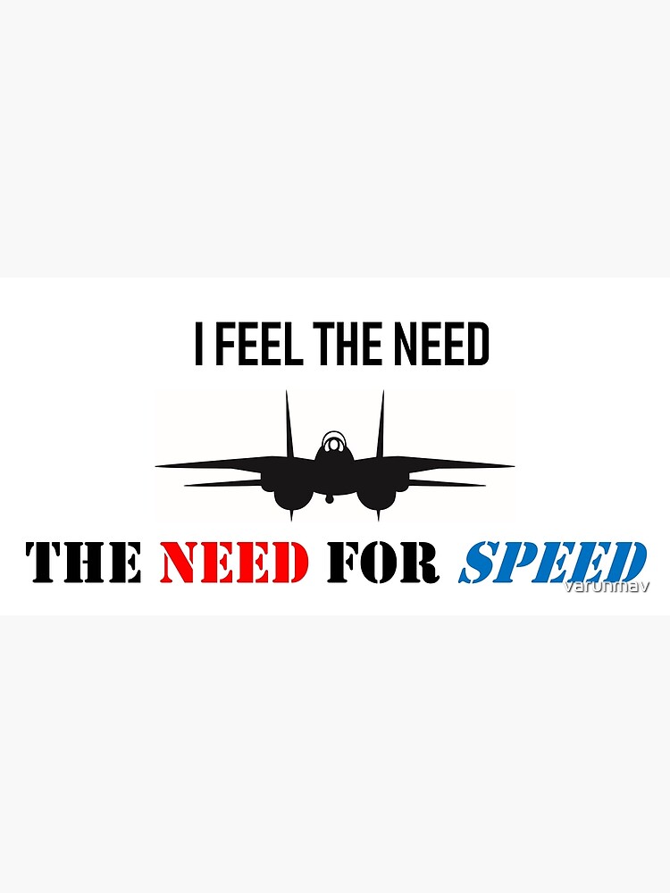 Top Gun - I Feel The Need For Speed White | Framed Art Print