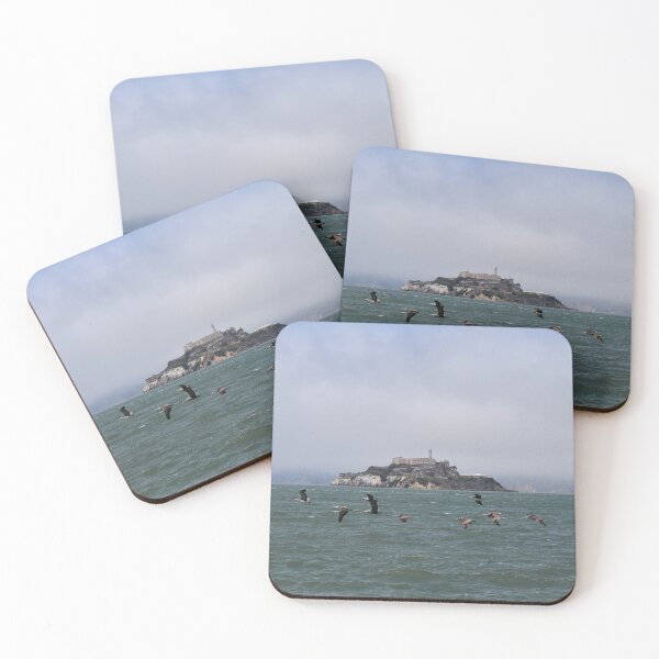 Birds in Front of Alcatraz Coasters (Set of 4)