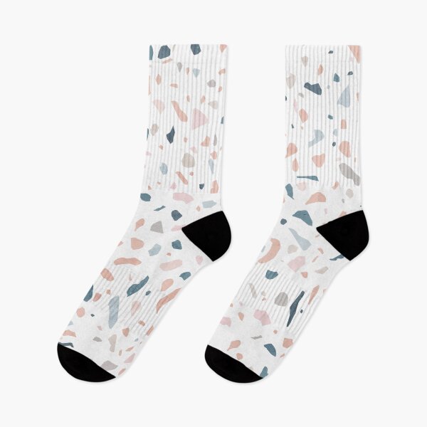 Aperçu de l'œuvre Terrazzo memphis bleu blanc rose pastel créée et vendue par Sylvain Combe.