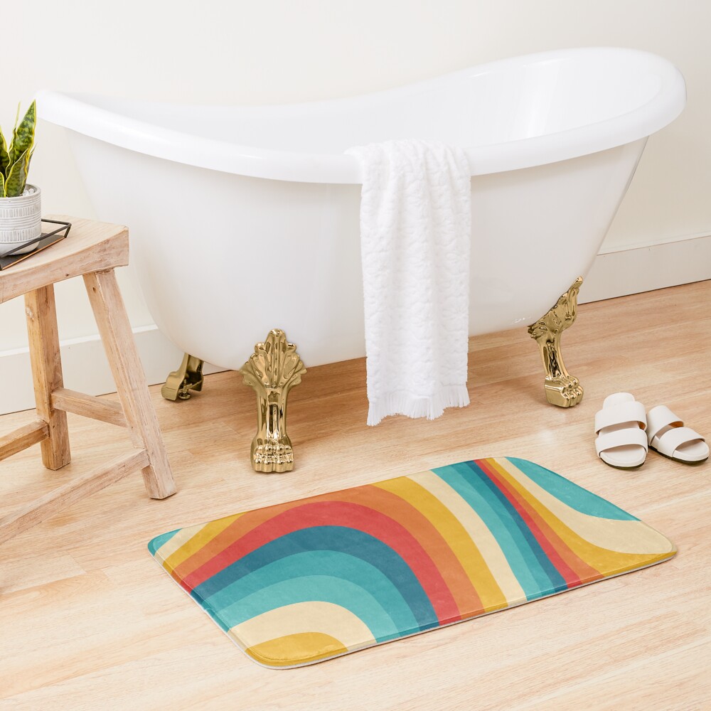 70s Retro Aesthetic Bath Mat