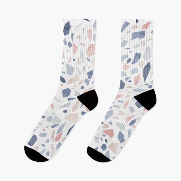 Item preview, Vintage pastel blue pink beige geometric terrazzo pattern designed and sold by Sylvain Combe.