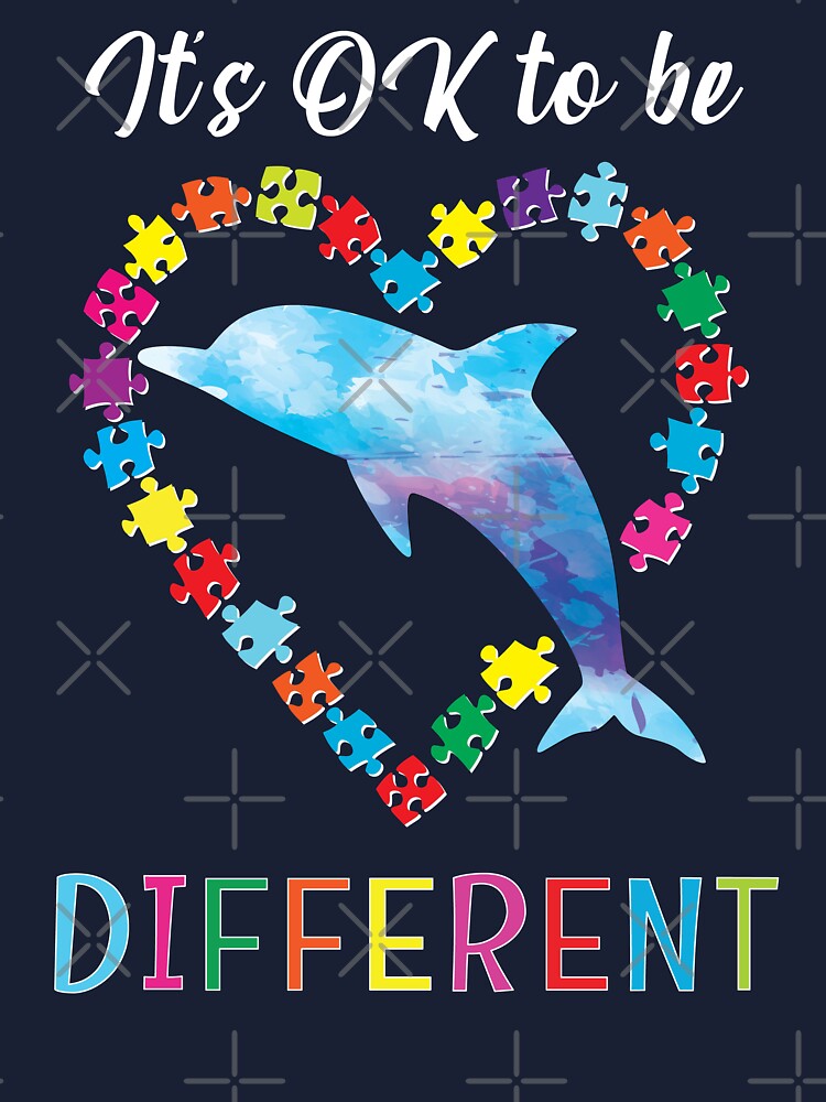 Autism Awareness Love Strong Colorful Puzzle Dolphin T-Shirt Autism Awareness Love Strong Colorful Puzzle Dolphin T-Shirt