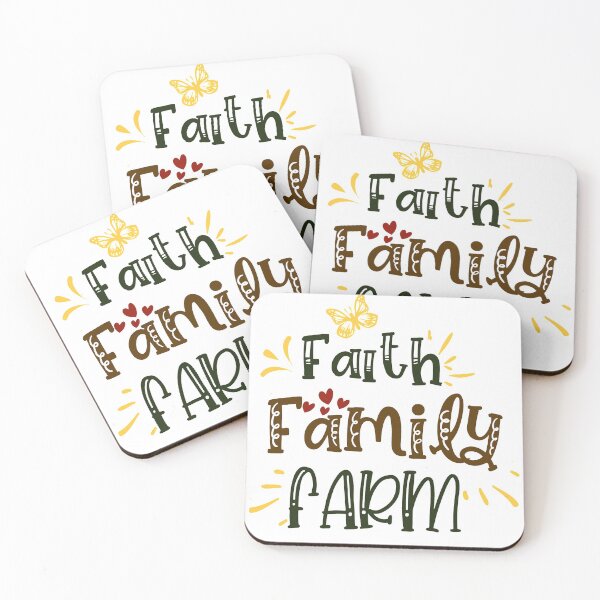 Item preview, Faith Family Farm Typography, Brown, Green, Gold designed and sold by roseofgold.