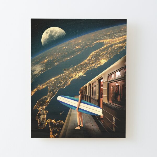 There is surf and there is the best pizza in the world Wood Mounted Print