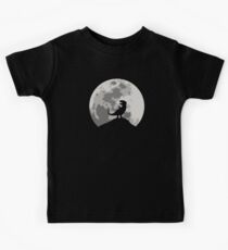 Dinosaur Moon Silhouette - T-Rex Kids Tee