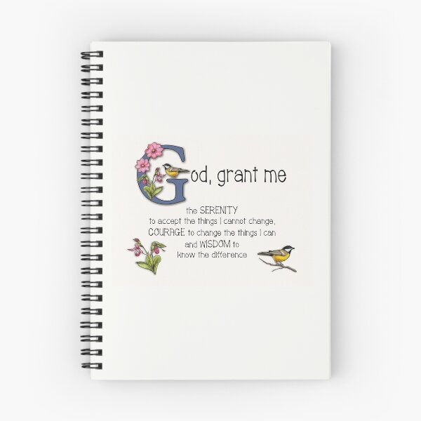 Item preview, Serenity Prayer, Decorated with Flowers, Birds, Faith, Christian Prayer designed and sold by JoyfulWhimsy.