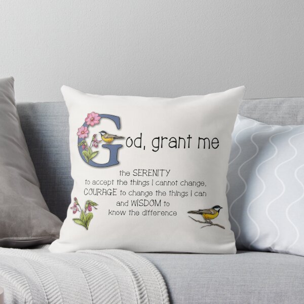 Item preview, Serenity Prayer, Decorated with Flowers, Birds, Faith, Christian Prayer designed and sold by JoyfulWhimsy.