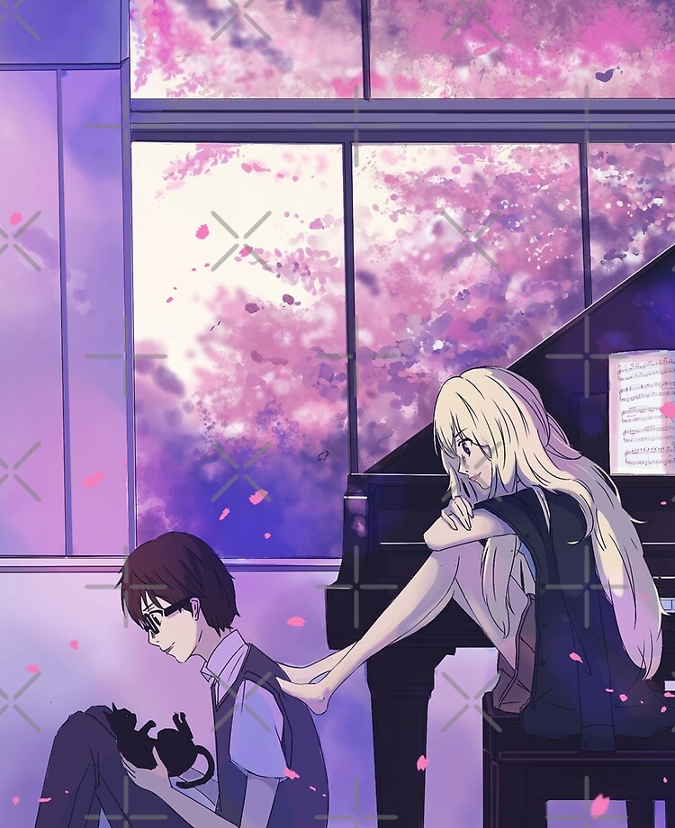 Download wallpapers Shigatsu wa Kimi no Uso, Kaori Miyazono, Kousei Arima,  main characters, japanese manga for desktop free. Pictures for desktop free