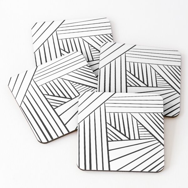 Item preview, Minimalist abstract art black lines stripes designed and sold by Prints Actually.