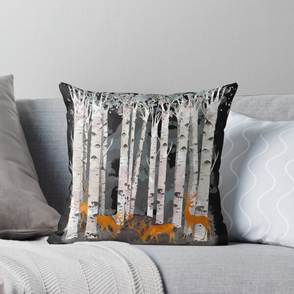 Item preview, deer, fawns and birchs watercolor art designed and sold by Collagedream.