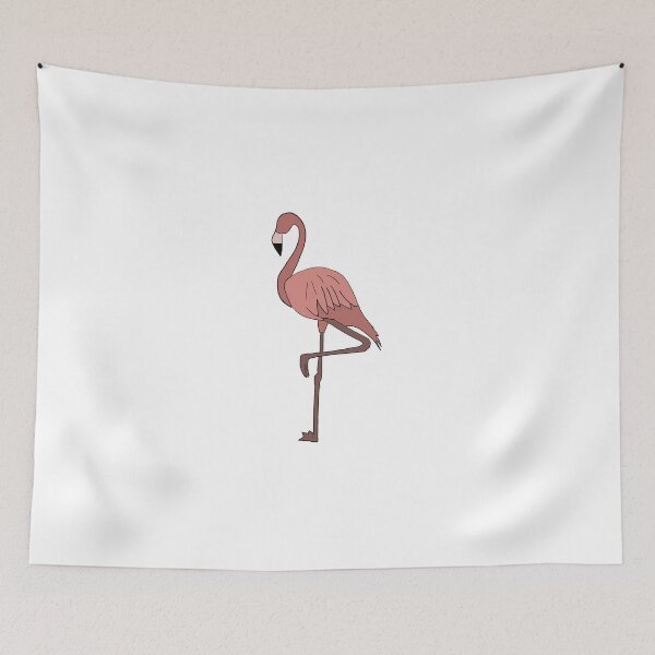 Item preview, Pink flamingo standing on one leg illustration cartoon draw sketch designed and sold by Prints Actually.