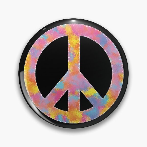 Peace Symbol Color Sponge Splash Look Pin