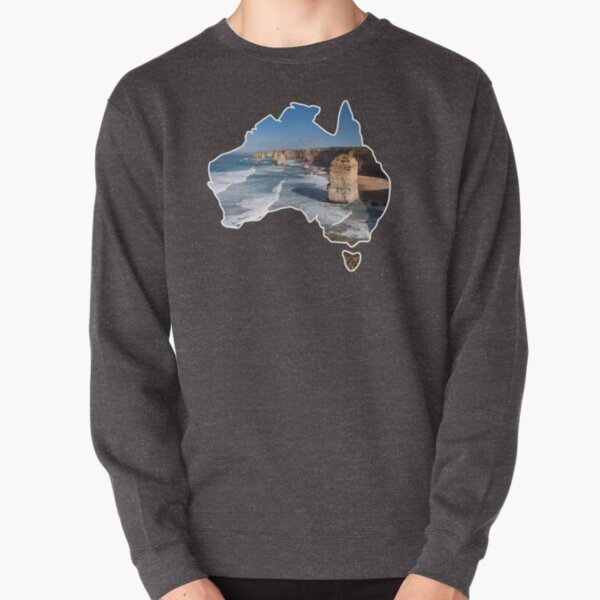 Outlined Australia - 12 Apostles - 12 Apostles - Great Ocean Road Pullover Sweatshirt