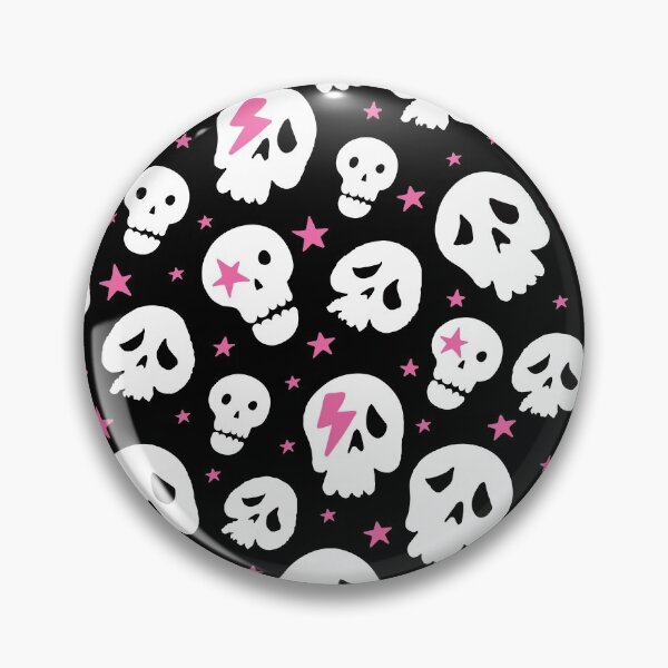 Artikelvorschau, Gruselige süße rosa Pastell Goth Schädel Muster entworfen und verkauft von AugustDesign.