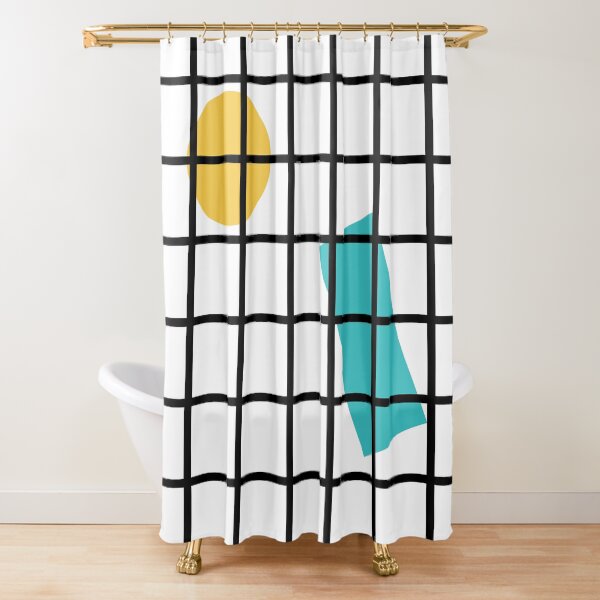 Cute memphis grid Shower Curtain