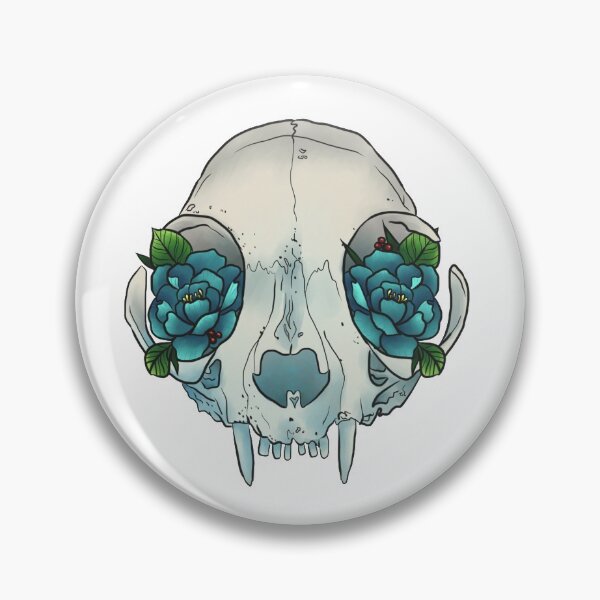 Item preview, Cat skull sees roses designed and sold by Wieskunde.