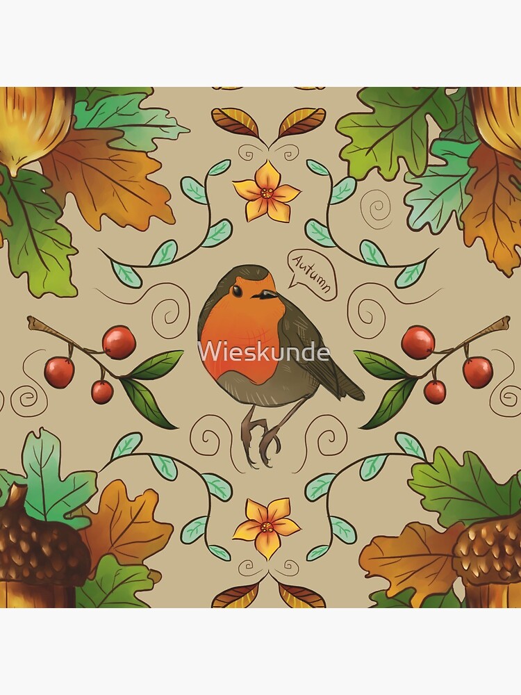 Autumn Robin Pattern by Wieskunde
