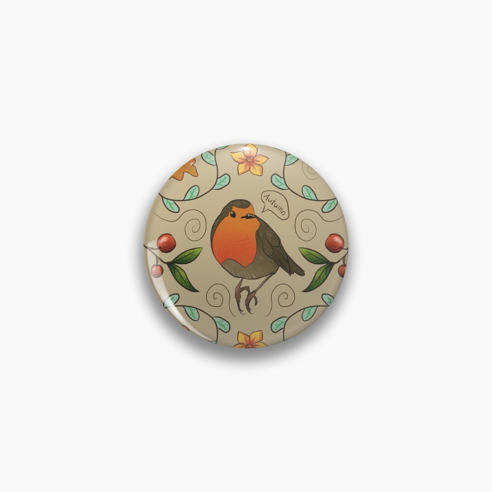Autumn Robin Pattern Pin