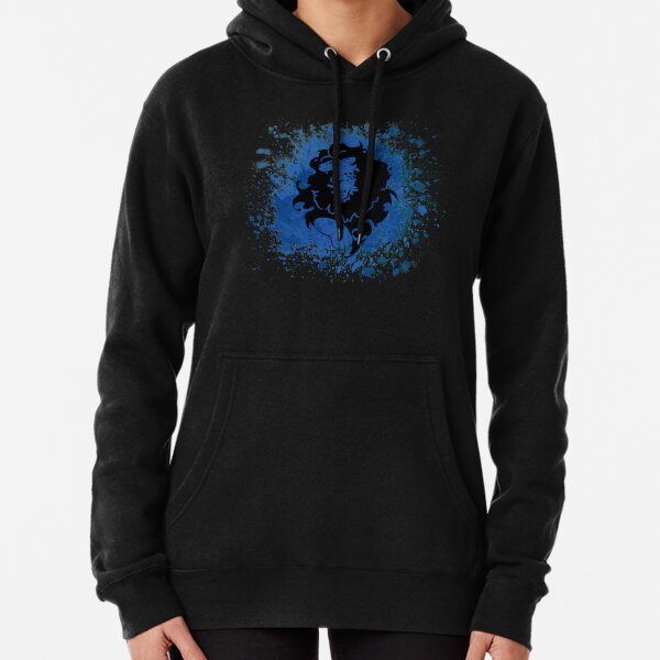 Blue Lion Splatter Pullover Hoodie