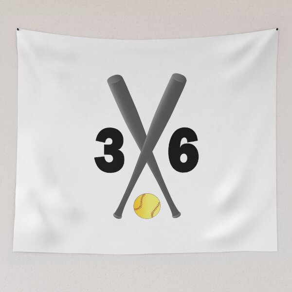 Item preview, Softball number 36 - thirty six with bats and ball designed and sold by AllShirts21.