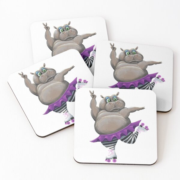 Item preview, Roller Skating Retro Hippo designed and sold by Zurickdesigns.