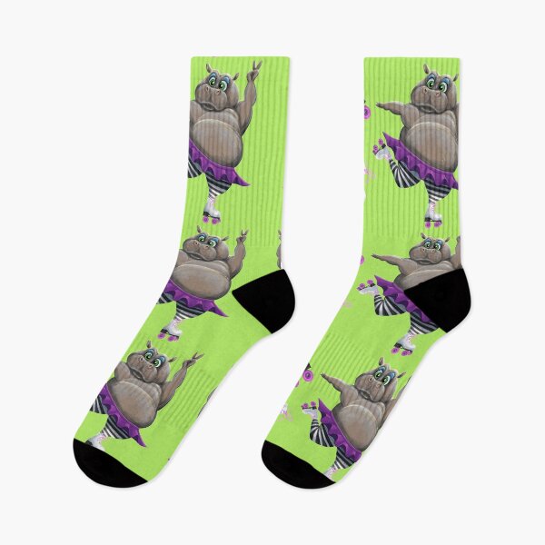 Item preview, Roller Skating Retro Hippo designed and sold by Zurickdesigns.