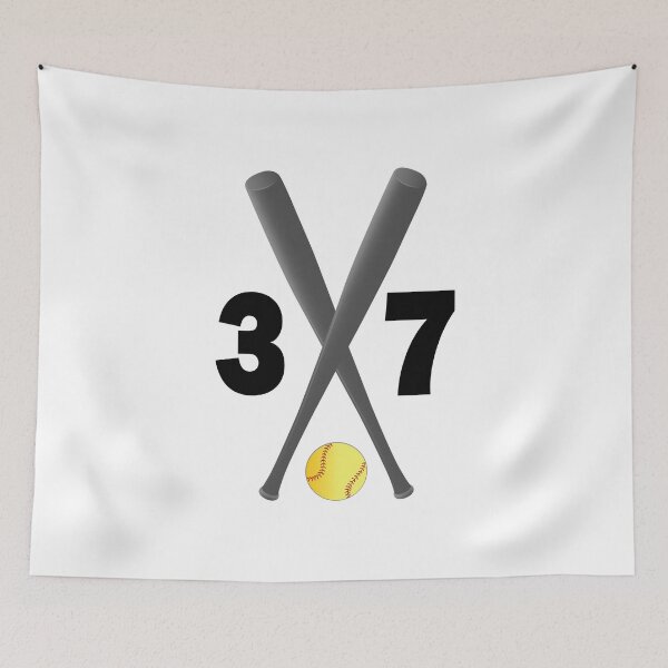 Item preview, Softball number 37 - thirty seven with bats and ball designed and sold by AllShirts21.