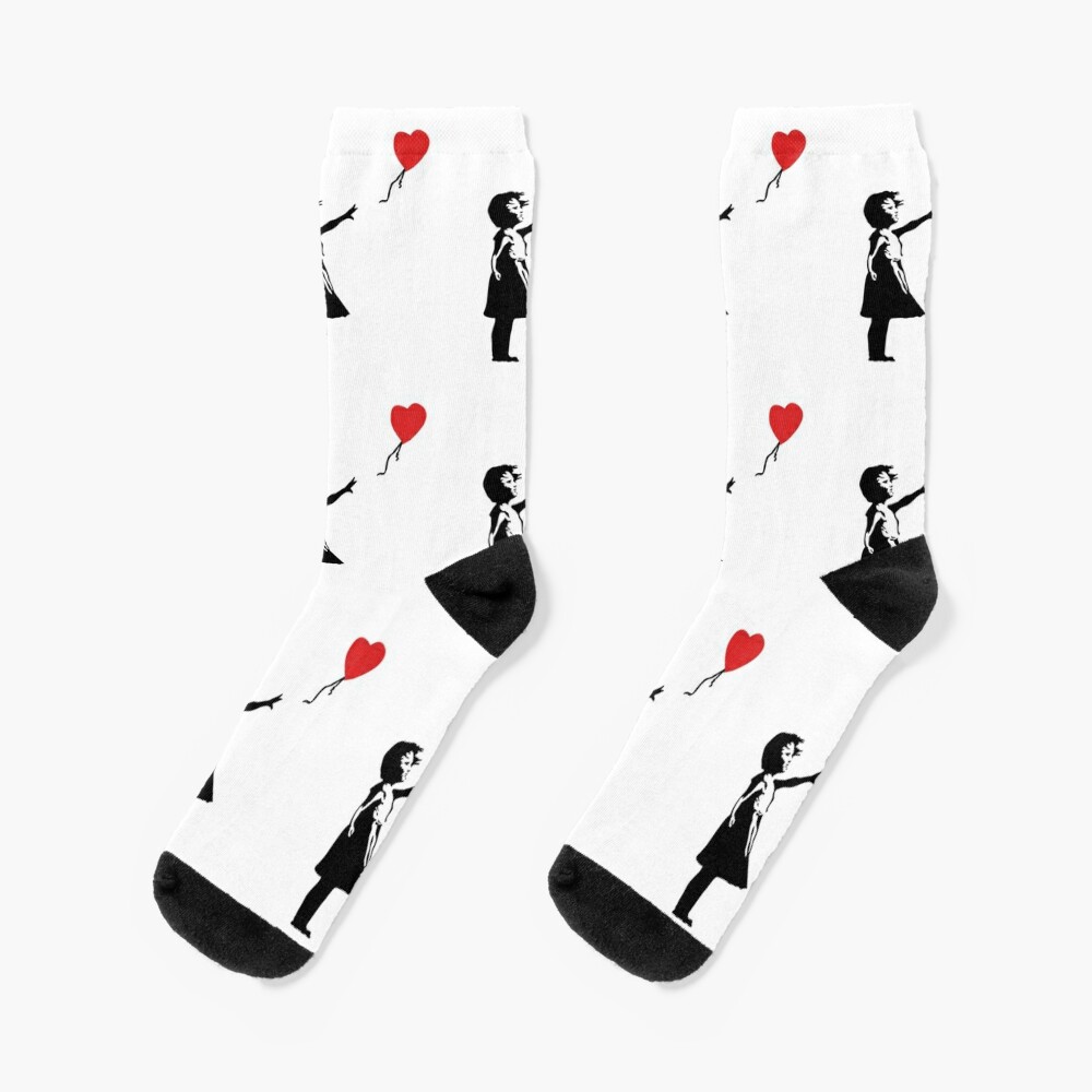 Banksy Girl with the Red balloon - graffiti art | Socks