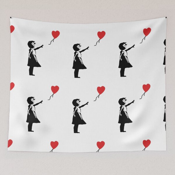 Item preview, Banksy Girl with the Red balloon - graffiti art designed and sold by MindChirp.