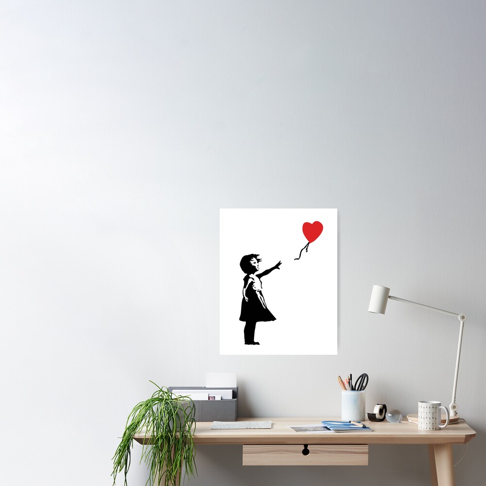Banksy Girl with the Red art\