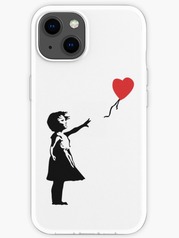 coque iphone xs Banksy Ballon Girls Red مؤخره صناعيه