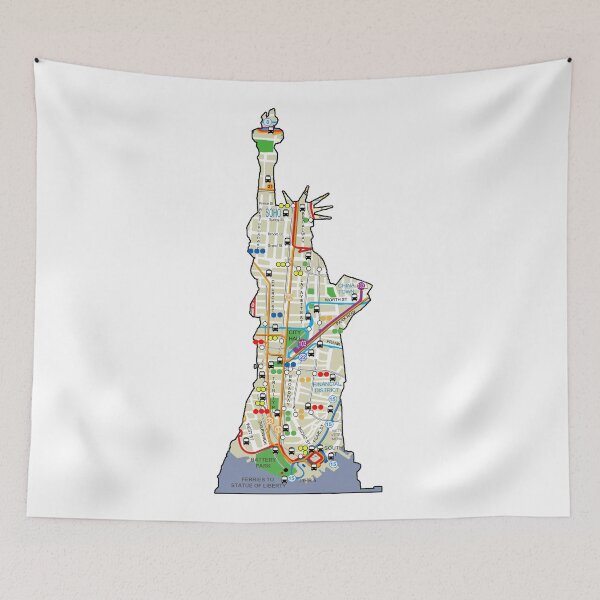 Item preview, New York City subway bus map Statue of liberty style designed and sold by hookink.