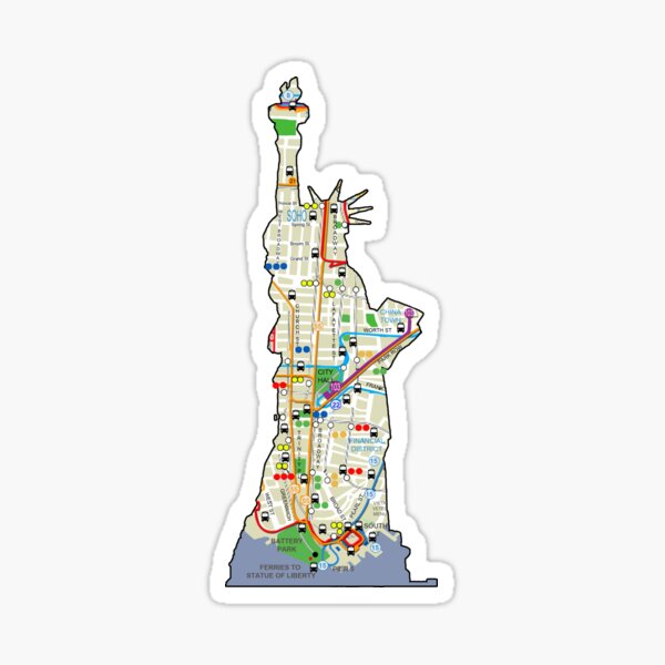Item preview, New York City subway bus map Statue of liberty style designed and sold by hookink.