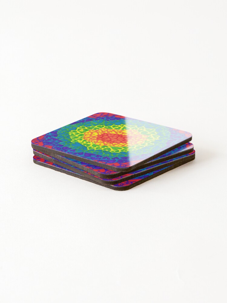 Thumbnail 4 of 5, Coasters (Set of 4), Pulsating Pattern designed and sold by OneGayFeline.