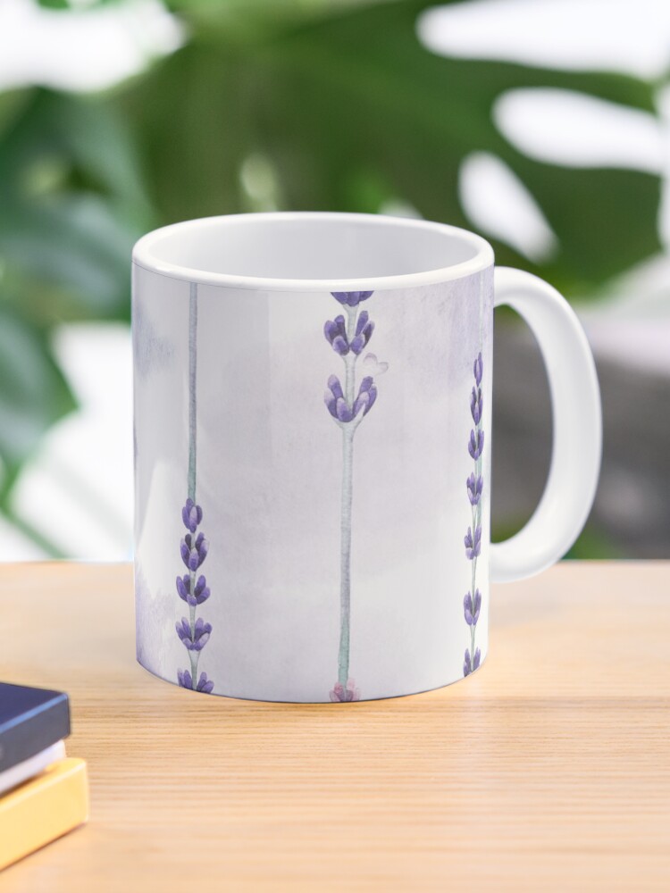 Lavender Coffee Mugs, Lavender Watercolor Cup