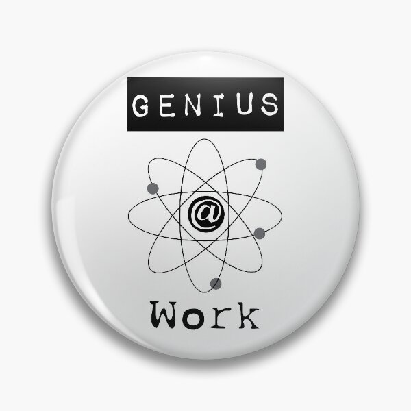 Item preview, Genius at work sign, atom sign designed and sold by mcb-jp.