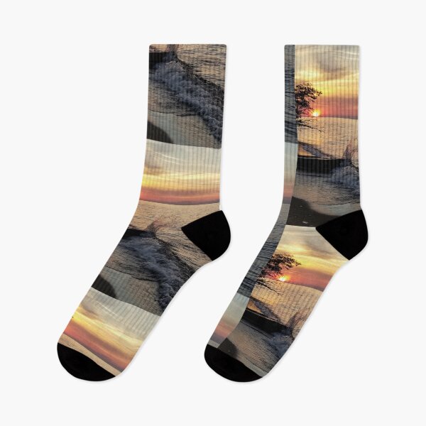 Item preview, Sunset and wave breaking designed and sold by J Rier Photography.