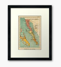 Vintage Map of Baja California (1899) Framed Print