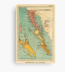 Vintage Map of Baja California (1899) Canvas Print