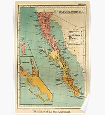 Vintage Map of Baja California (1899) Poster